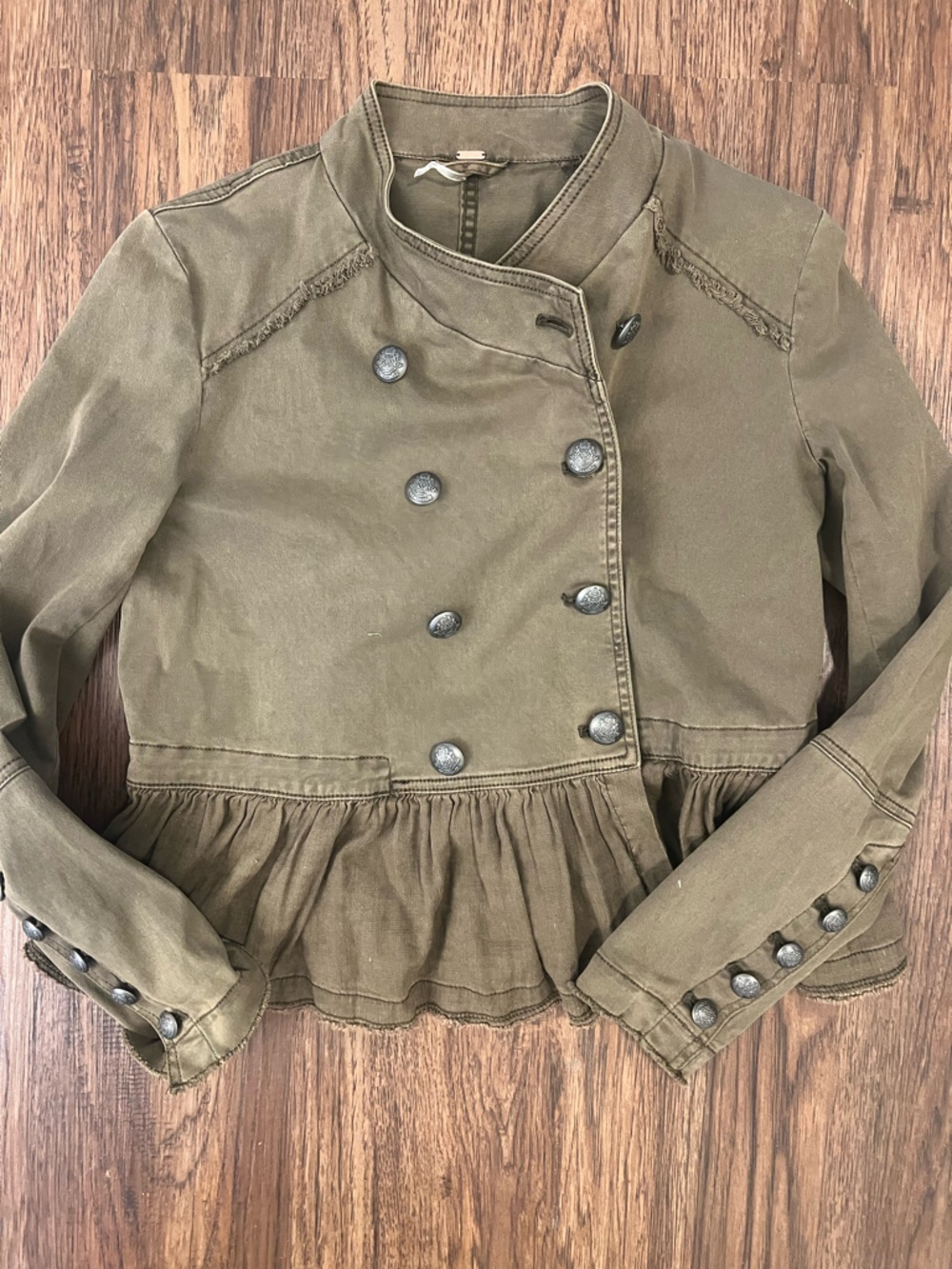 Free People Military Green peplum jacket Corset Jacket